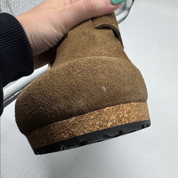 Birkenstock Papillio Fanny Ring-Buckle Suede Leather Clogs Dark Tea Brown - Picture 10 of 15